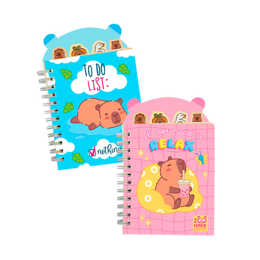 MINI BLOCCHETTO NOTES CON SPIRALE CAPIBARA