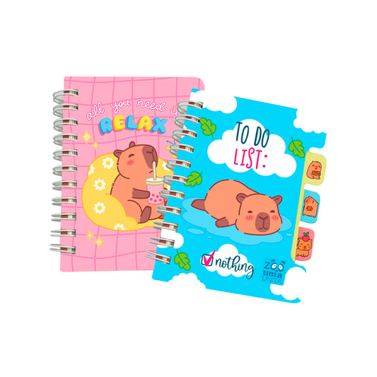 MINI BLOCCHETTO NOTES CON SPIRALE CAPIBARA