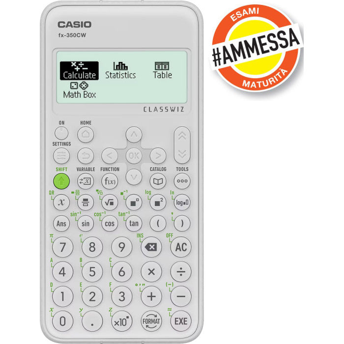 CALCOLATRICE SCIENTIFICA FX350CW DISPLAY NATURALE HD 290 FUNZIONI CASIO