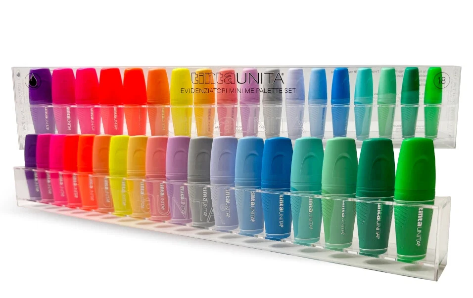 DESK SET 18 MINI EVIDENZIATORI TINTA UNITA 61703